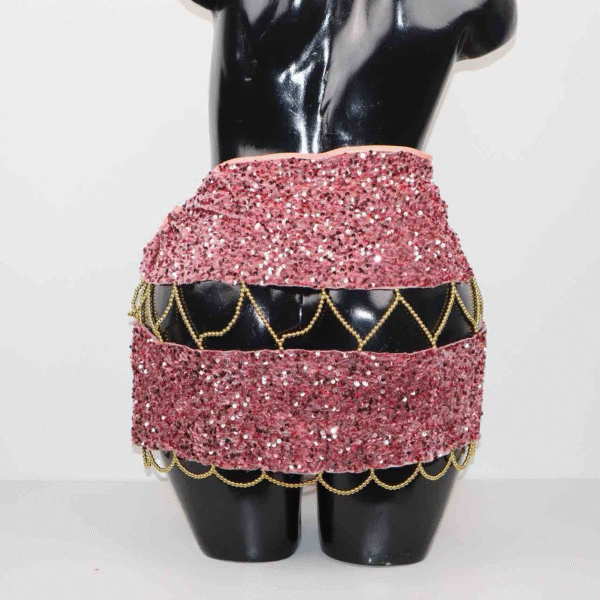 Pagne Velours rose fonce or – Image 2